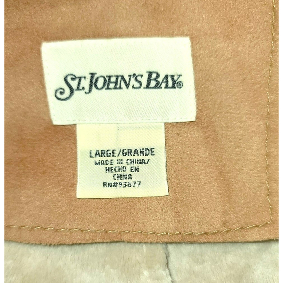 St. John's Bay Faux Suede Soft Sherpa Jacket - Size L - Picture 9 of 11